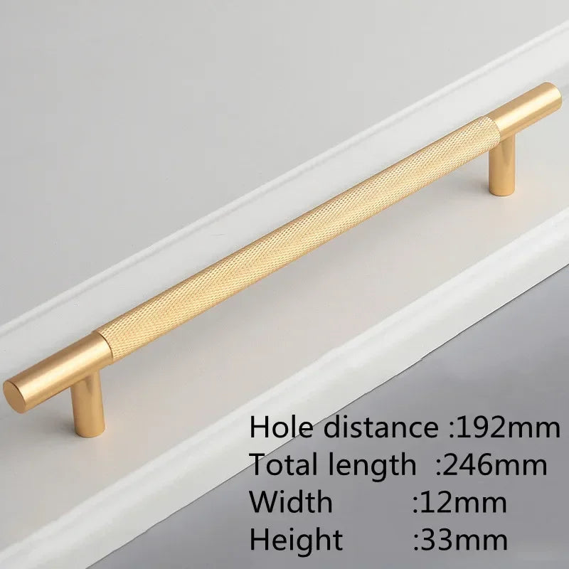 KK&FING Round Rod Knurled Carved Aluminum Alloy Furniture Door Handles Cabinet Drawer Knobs Bedroom Wardrobe Door Pulls Hardware