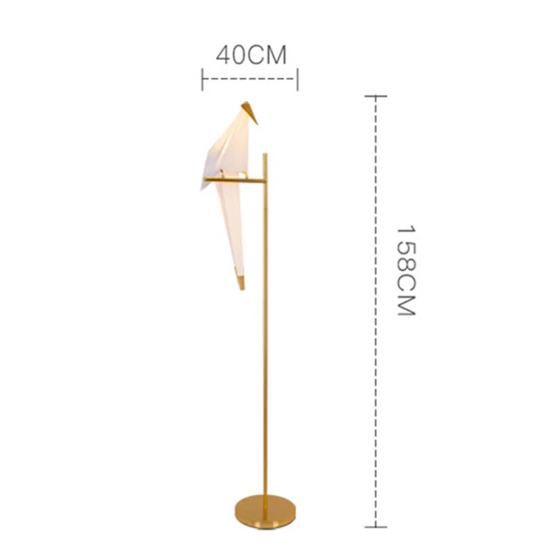 Perch Light Floor Lamp Led Designer gold Origami Bird Standing Lamps for Living Room creative Art Deco safaside corner Lamp