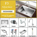 Stainless Steel Kitchen Sink Farmhouse Above Counter Undermounter Single Bowel Wash Basin With Gourmet Faucet Drain Accessories