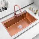 Rose Gold Stainless Steel Single Bowl Kitchen Sinks Accessory 304 Sink Bowl Kitchen Drain Basket Above Counter Sink Wash Basin