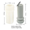 Wave cylindrical candle silicone mold with irregular geometric shape twisted stripes cylindrical candle mold resin gypsum mold