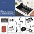 Nordic Metal Kitchen Sinks for Bar Counter Smart Digital Display with Cup Washer Sinks Light Luxury Design Sink for Dining Room