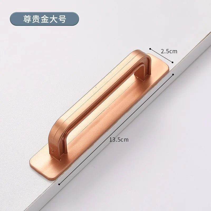 Stick on Handle Perforation-free Wardrobe Door Drawer Glass Sliding Door Kitchen Cabinet Door Window Auxiliary Handle Minimal