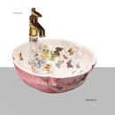 Luxury Hand-painted Bathroom Sinks Special-shaped Above Counter Basin Ceramic Wash Basin Designer Home Kitchen Art Single Basin