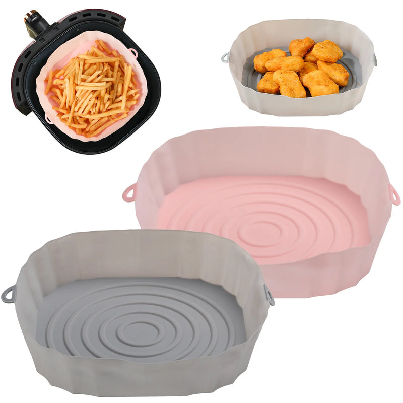 1/2Pcs Air Fryer Kitchen Utensils Air Fryers Pan Pizza Baking Mold Airfryer Accessories Silicone Air Fryer Pans Mold For Baking