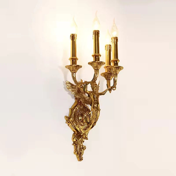 European brass wall candle sconce mermaid wall mounted operating lamp angel wall lights for home