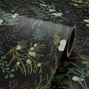 Tropical Moss Leaf Peel and Stick Wallpaper Black Floral Self Adhesive Removable Floral Contact Paper for Bedroom Walls Cabinets