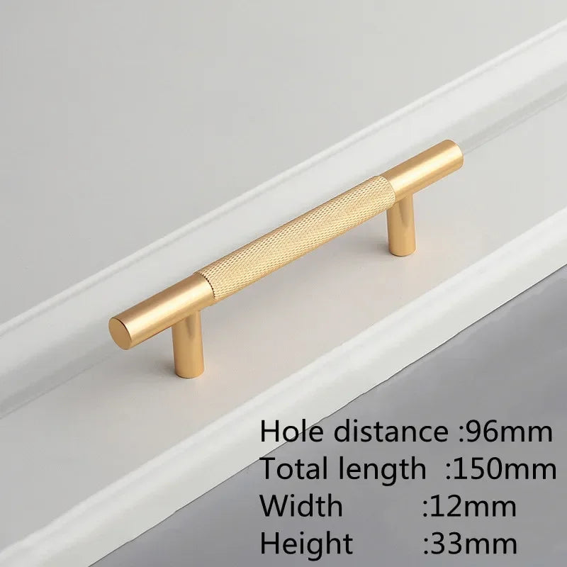 KK&FING Round Rod Knurled Carved Aluminum Alloy Furniture Door Handles Cabinet Drawer Knobs Bedroom Wardrobe Door Pulls Hardware