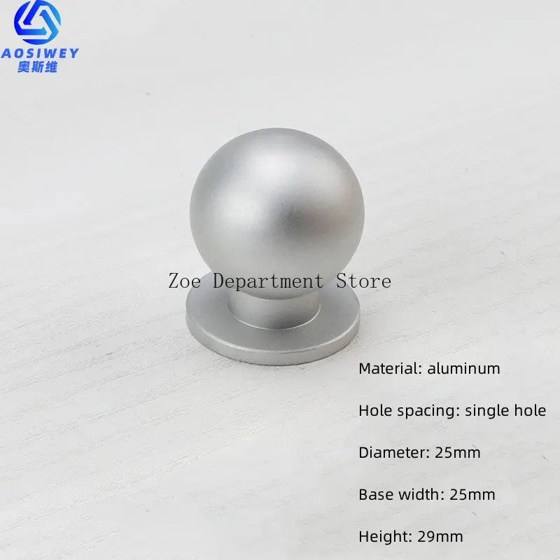 Space Aluminum Single Hole Handle Modern Wardrobe Drawer Round Knob Silver/black/gold Kitchen Cabinet Furniture Small Handle