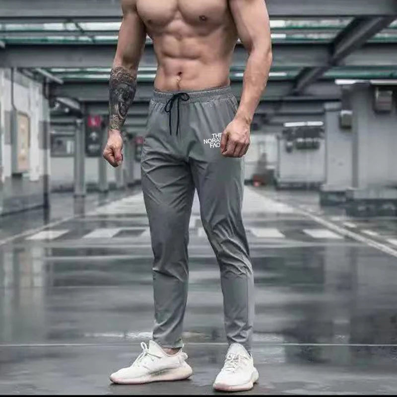 Summer Elastic Men Running Sport Pants Jogging Sweatpants Casual Outdoor Training Gym Fitness Trousers Zipper pocket leggings