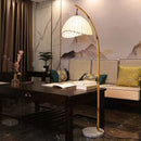 Foyer Wabi Sabi Canvas Shades Led Floor Lamp Nordic Bamboo Design Metal Floor Light Nordic Minimalism Living Room Lustre Lamp