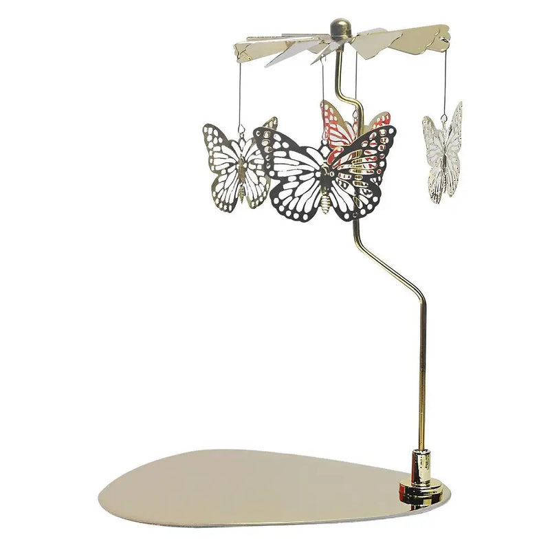 Rotary Candle Holder Metal Spinning Candle Holder With Tray Rotating Candlestick Set Stainless Steel Aromatherapy Wind Chime