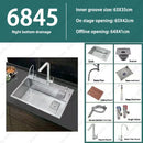 304 Stainless Steel Multifunctional Kitchen Sink Large Capacity Single Bowl Vegetable Workstation Wash/Cut/Drain in One Full Set