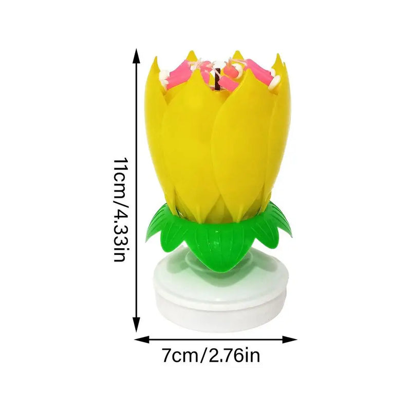 Lotus Candle Creative Rotating Birthday Candle Electric Birthday Cake Music Candles Flower Candle Reusable Decorative Candles
