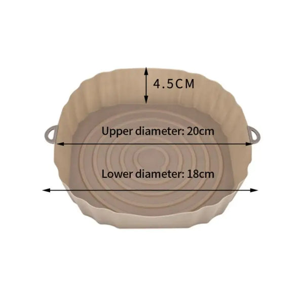 Silicone Air Fryers Oven Baking Tray Pizza Fried Chicken Airfryer Silicone Basket Reusable Airfryer Pan Liner Accessories