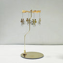 Stainless Steel Gold Round Disc Candlestick Christmas Gift Aromatherapy Running Horse Light Romantic Rotating Candle Holder