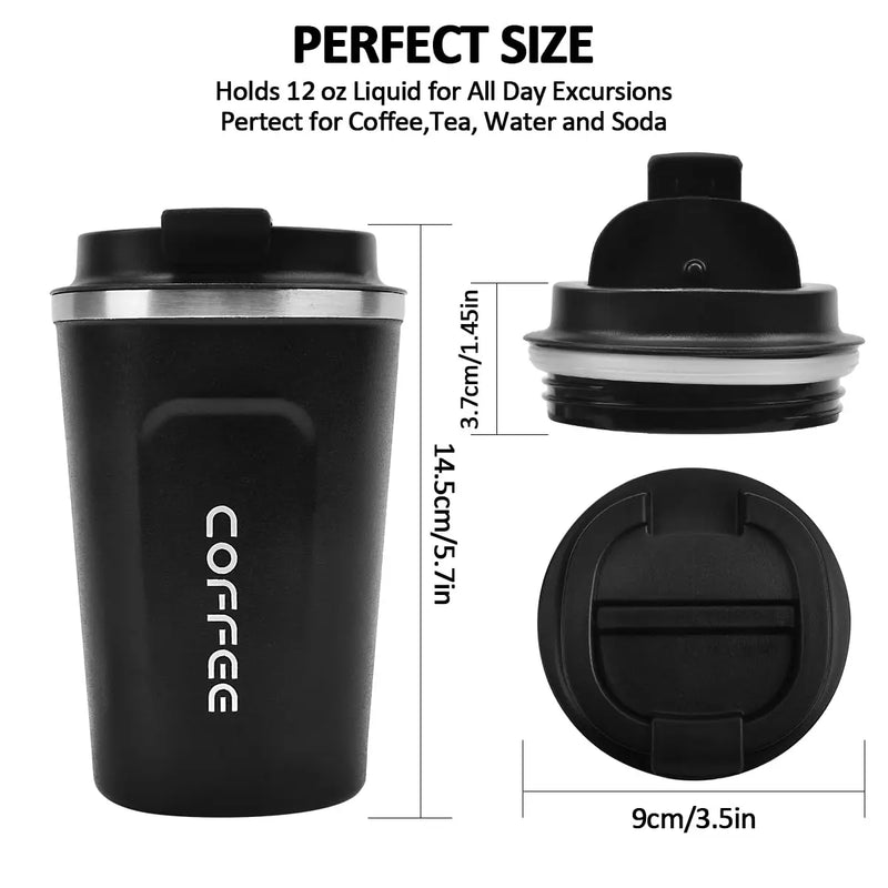 380/510ml Thermo Coffee Cup Mug  Keep Warm Hot Cold For Juice Tea Water Ice Beverage School Insulated Stainless Steel Leakproof