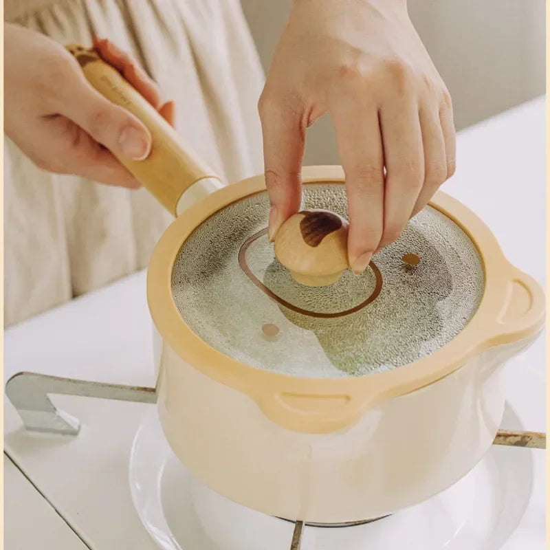 Home Non-stick Frying Pan Healthy Ceramic  Multifunctional Cooking Pots Heat Conduction Uniform Soup Pot