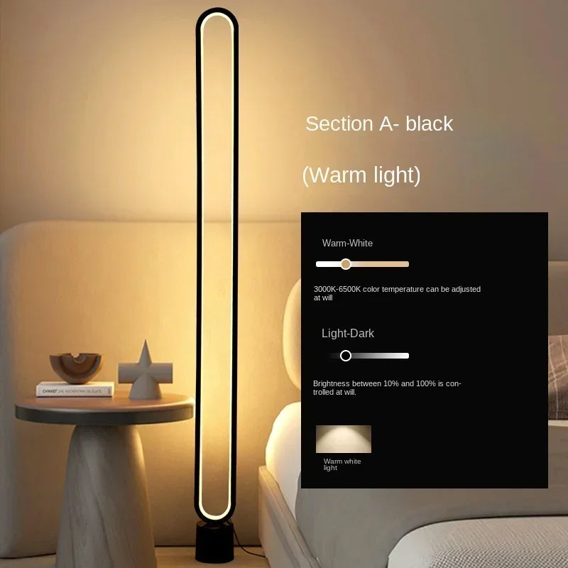 RGB Minimalist Floor Lamp, Living Room, Bedroom, Study, Bedside Lamp, Eye Protection LED Remote Control Dimming Ambient Light