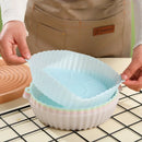 18CM Silicone Air Fryers Oven Baking Tray Fried Chicken Basket Mat AirFryer Pot Round Replacemen Grill Pan Accessories