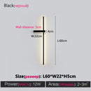 Black long strip wall lamp bedroom bedside lamp modern minimalist wall lamp living room TV background line wall light