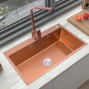 Rose Gold Stainless Steel Single Bowl Kitchen Sinks Accessory 304 Sink Bowl Kitchen Drain Basket Above Counter Sink Wash Basin