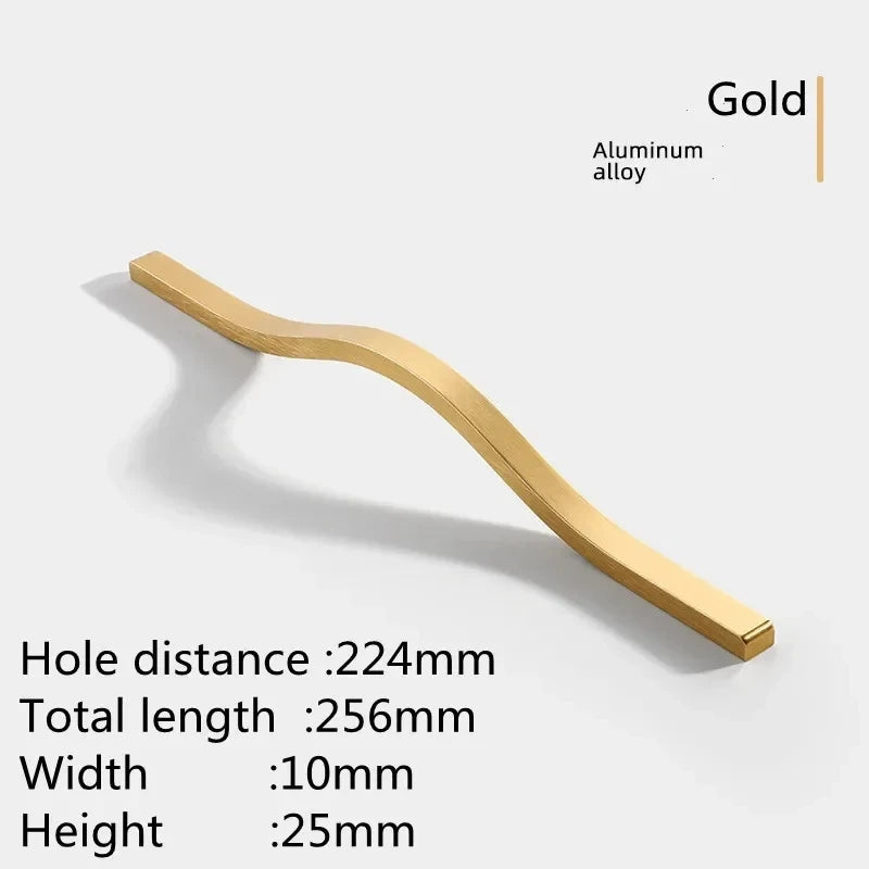 160mm-384mm Aluminum Alloy Gold Brushed Furniture Cabinet Door Handle Wardrobe Cupboard Door Drawer Handle Furniture Hardware
