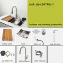 kitchen Sink 304 Stainless Steel sinks Above Counter Washing Basin with chopping board  cup washer multifunctional kitchen sink