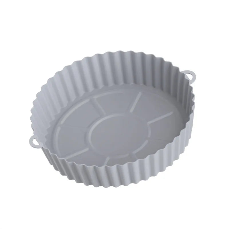18CM Silicone Air Fryers Oven Baking Tray Fried Chicken Basket Mat AirFryer Pot Round Replacemen Grill Pan Accessories