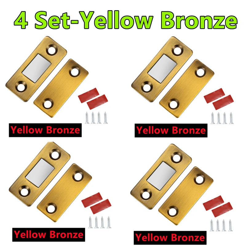 4/2/1Set Strong Magnetic Cabinet Catches Ultra-Thin Door Magnets Stops Invisible Adhesive Drawer Magnet Catch for Kitchen Closer