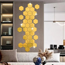 Wholesale Acrylic Hexagon Mirror Wall Stickers Self Adhesive Solid Paster DIY Tile Decals Living Room Art Decoration Ornaments