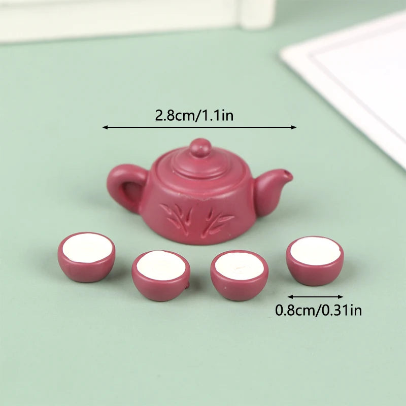 3/5/6pcs 1/12 Dollhouse Miniature Accessories Ceramics Tea Set Model Kitchen Tableware