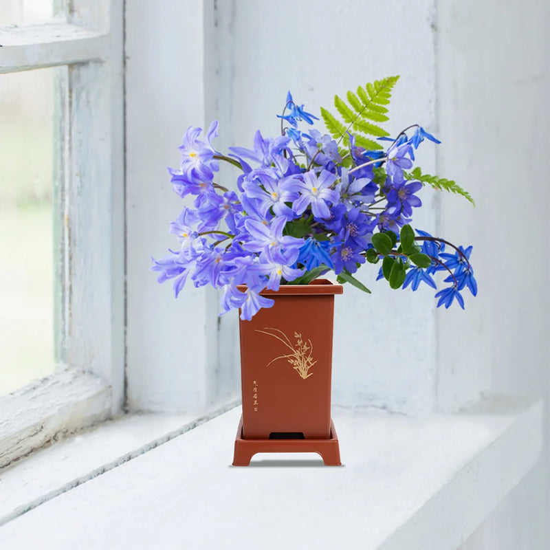 2 Sets Orchid Pot Large Flower Pots Decor Plant Planter Small Indoor Plants Nursery for Resin Spring Outdoor Potted