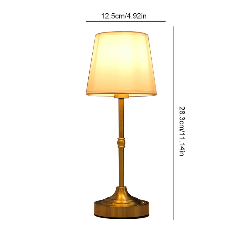 Dimmable Table Lamp Rechargeable Sleeping Light Touch Control Metal Bedside Lamp Vintage Atmosphere Light for Bedroom Study Room