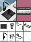Household Black Sink for Kitchen Italian Metal Dry Handmade Kitchen Sinks Simple Small Light Luxury Kitchen Sinks for Bar