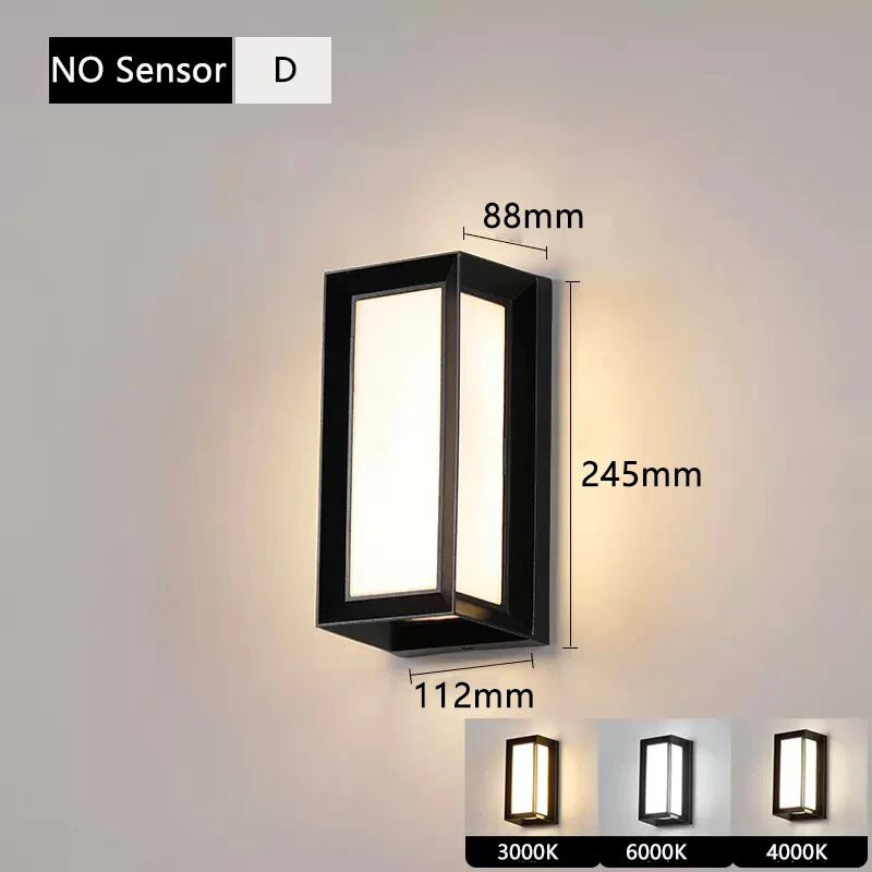 Outdoor Led Wall Light Waterproof IP65 PIR Motion Sensor Outdoor Lighting Porch Lights Balcony Garden Lights Outdoor Wall Lamp