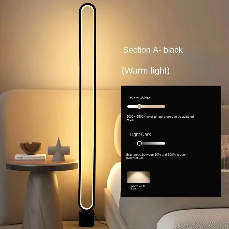RGB Minimalist Floor Lamp, Living Room, Bedroom, Study, Bedside Lamp, Eye Protection LED Remote Control Dimming Ambient Light