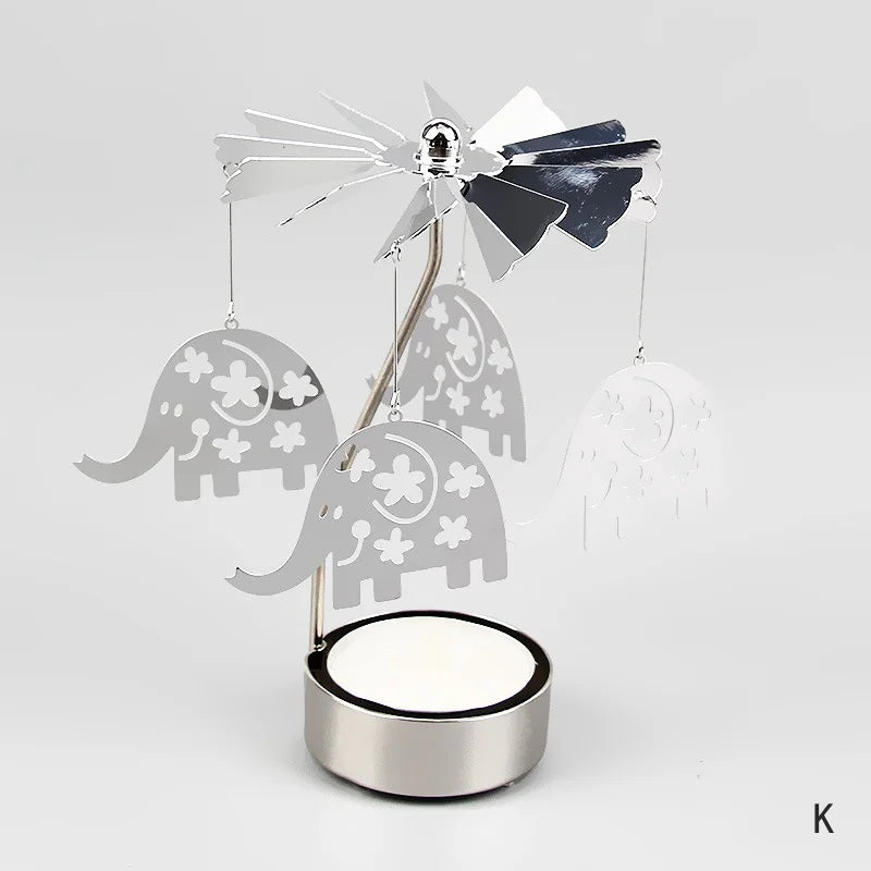 Metal Candlesticks For Candles Modern Room Decor Silver Carousel Candle Tea Light Holder Damper Home Decoration Valentine's Gift