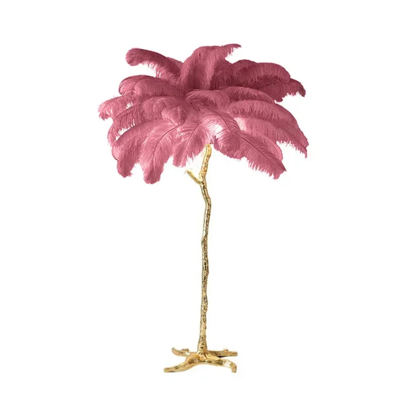 Nordic Feather Floor Lamp Light Luxury Internet Celebrity Ostrich Ins Live Broadcast Room Decoration Atmosphere Table