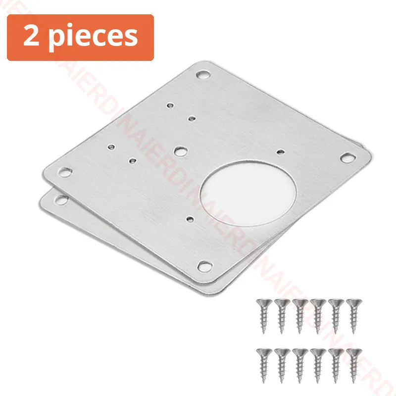 NAIERDI Stainless Steel Hinge Repair Plate Furniture Cabinet Door Panel Connection Plastic Repair Plate Hardware Accessories