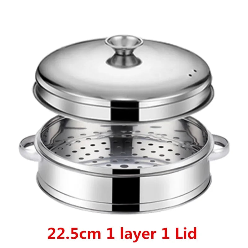 Stainless Steel Pot Drain Basket Kitchen Cooking Bamboo Steamer Cooker  Rice  Food Steaming Grid with Double Ear