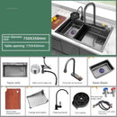 Nordic Metal Kitchen Sinks for Bar Counter Smart Digital Display with Cup Washer Sinks Light Luxury Design Sink for Dining Room