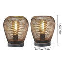 2Pcs Metal Cage Table Lamp Round Shaped LED Lantern Battery Powered Cordless Lamp for Weddings Party  Home Decor Candle Holder