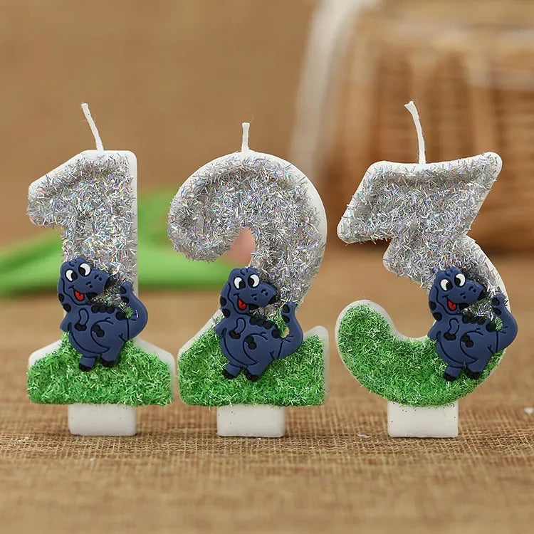 Dinosaur Birthday Candles for Cake Soywax Candle Bithday Number Candle for Boy Party Cake Topper Decorative
