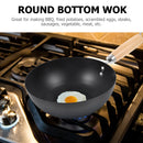 Flat Bottom Wok Pan Iron Everyday Traditional Small Cooking Gas Stove Frying Kitchen Cookware