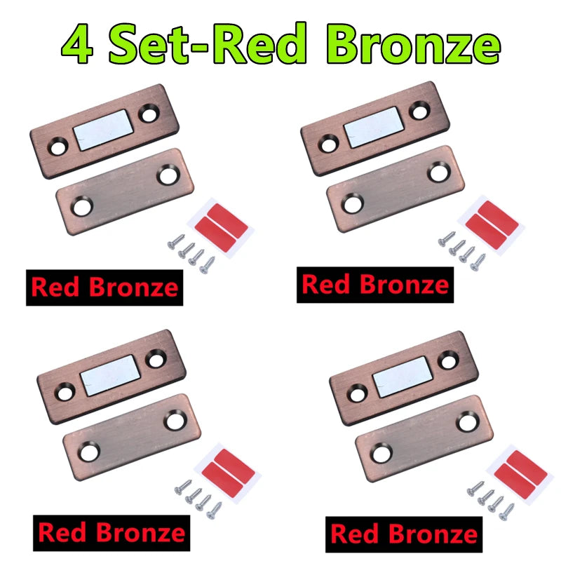 4/2/1Set Strong Magnetic Cabinet Catches Ultra-Thin Door Magnets Stops Invisible Adhesive Drawer Magnet Catch for Kitchen Closer