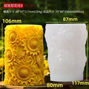 DIY Blossoming Flower Cylindrical Candle Silicone Mold Sunflower Cylindrical Candle Mold Carving Pattern Wave Candle Mold