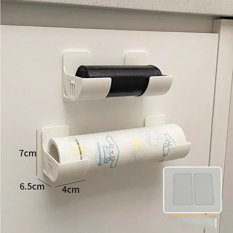 4/2pcs Kitchen Bath Wall Mount Plastic Poly Trash Waste Bag Roll Holder Dispenser Freshness Film Roll Storage Rack for Closet