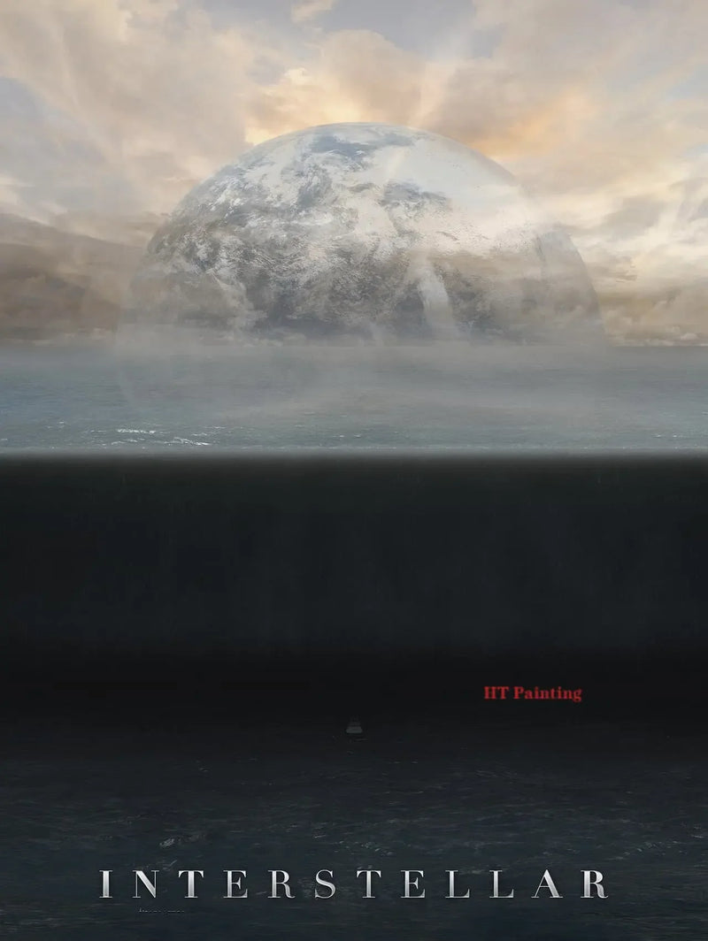 Sci-fi movie interstellar movie poster canvas painting universe planet wall art picture modern room home decoration