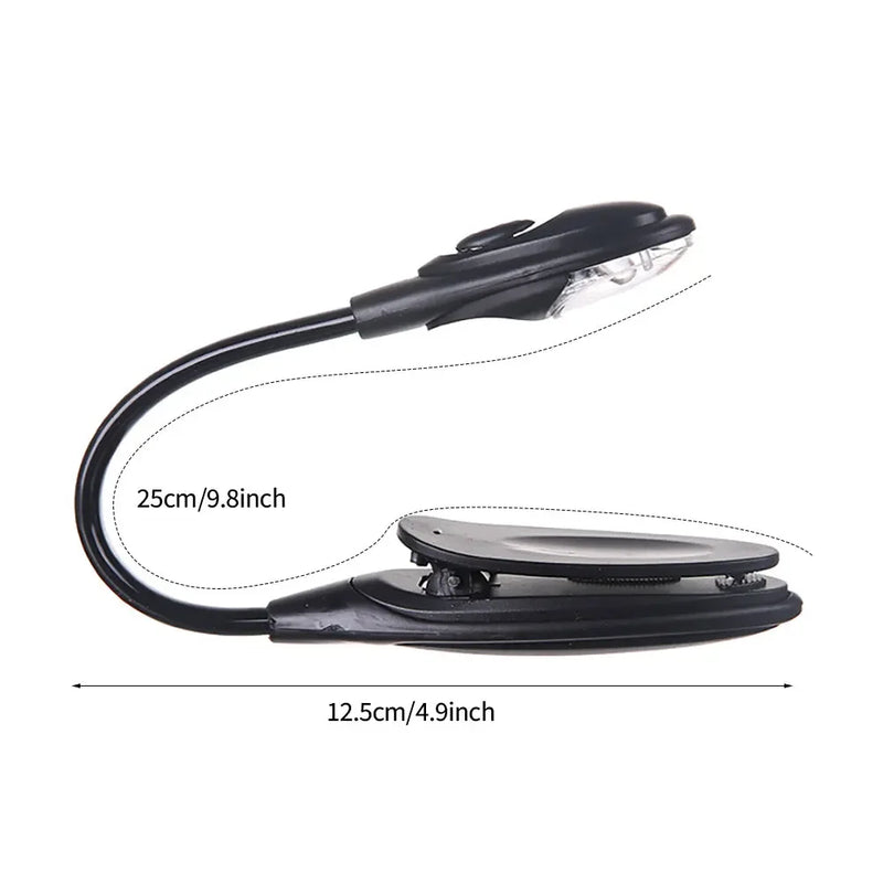 USB Mini LED Book Night 3 Light Color Adjustable Brightness Clip-On Study Reading Lamp Rechargeable for Travel Bedroom Reading